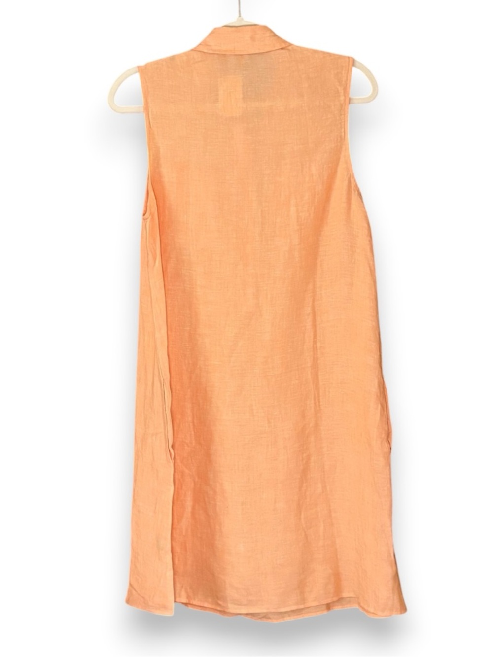 J. McLaughlin Aberdeen Sleeveless Shirt Dress Orange NWT Size Medium Preppy - Picture 2 of 6